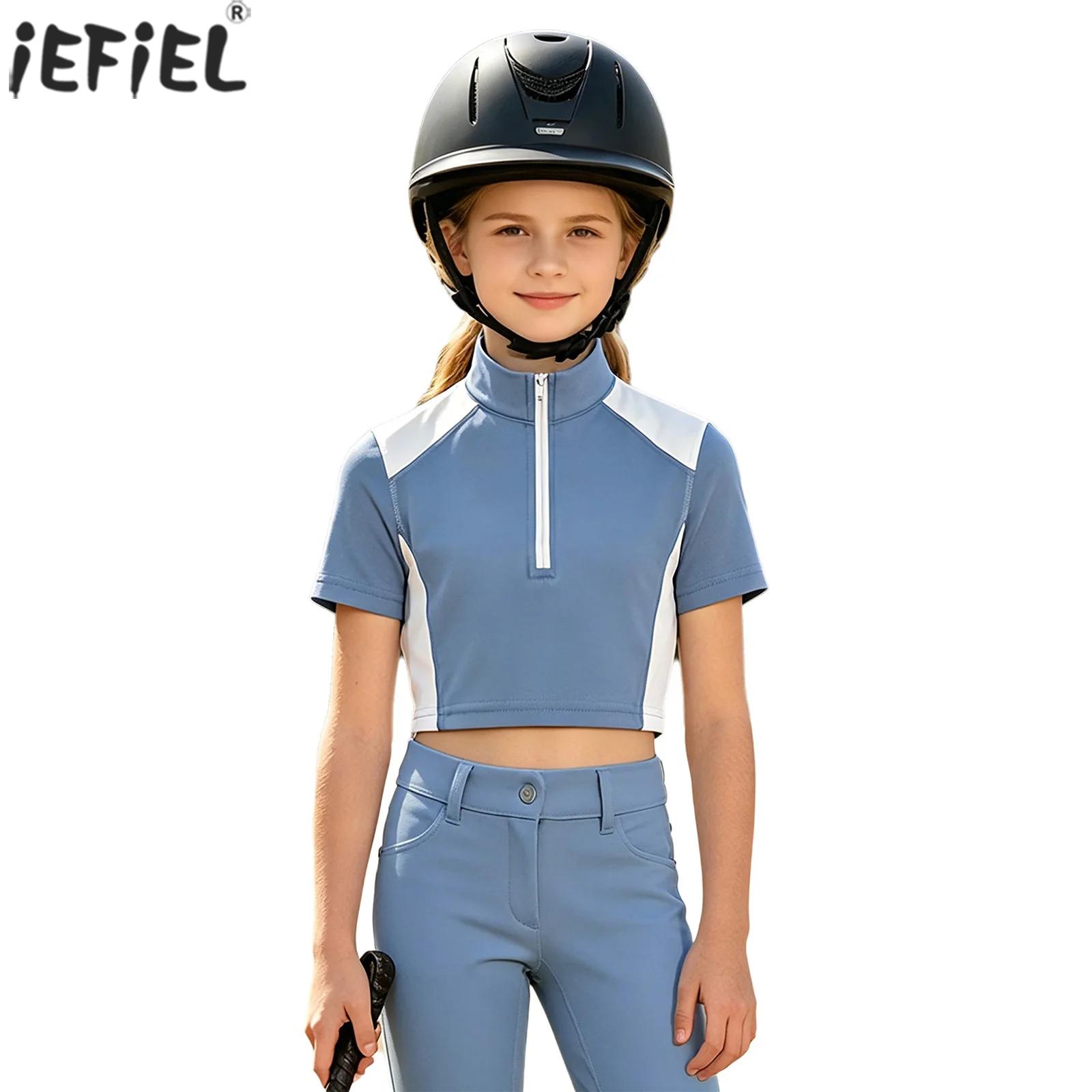 Summer Equestrian Clothing - Camisa Esportiva para Meninas, Roupas de