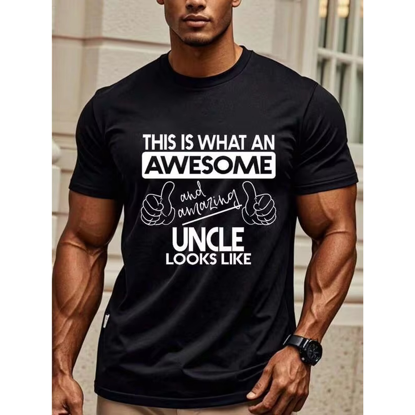 Summer Clothing Outfit Ideas - Camiseta Gráfica 'Tio Incrível' com Estampa