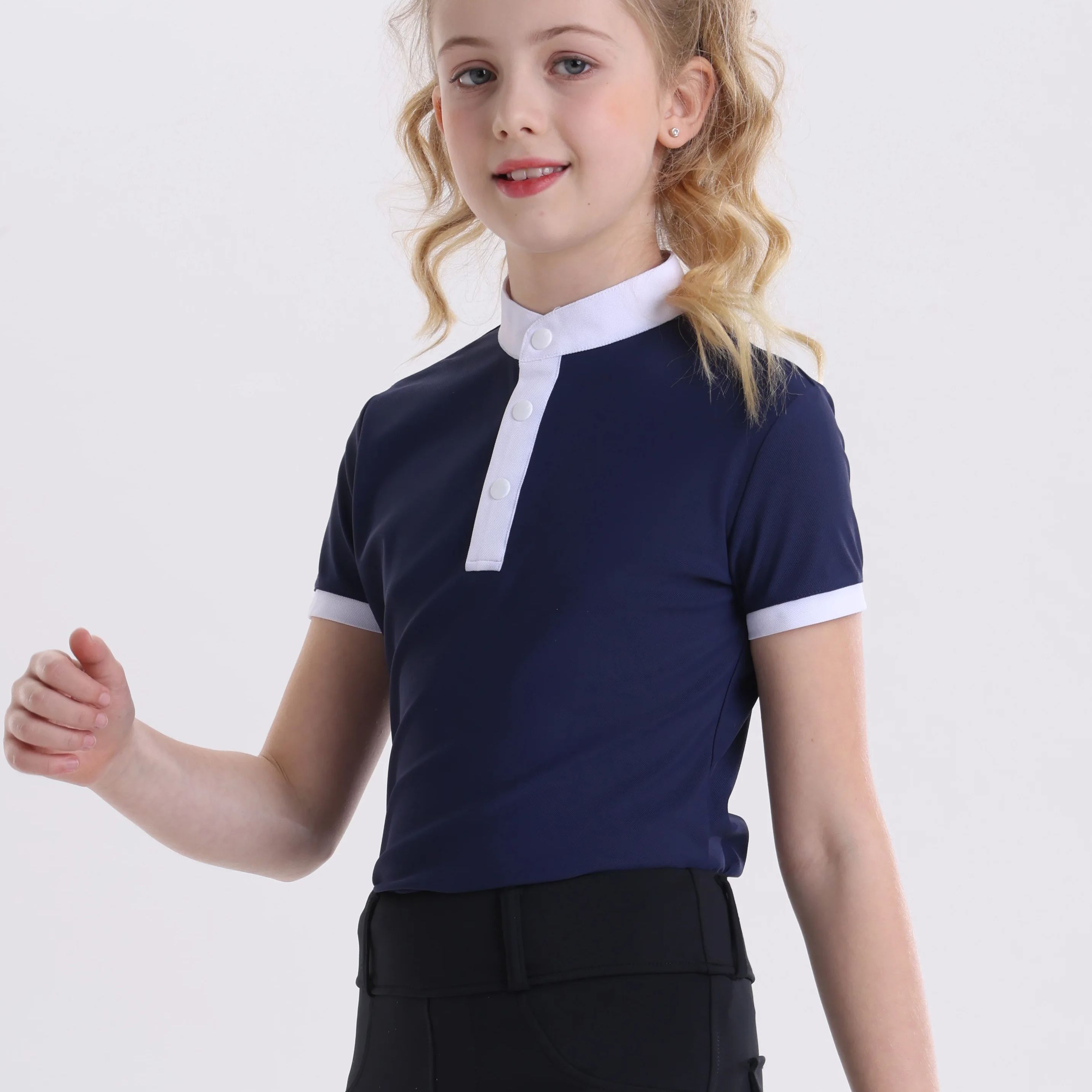 Summer Equestrian Clothing - Camiseta Equestre Infantil de Manga Curta