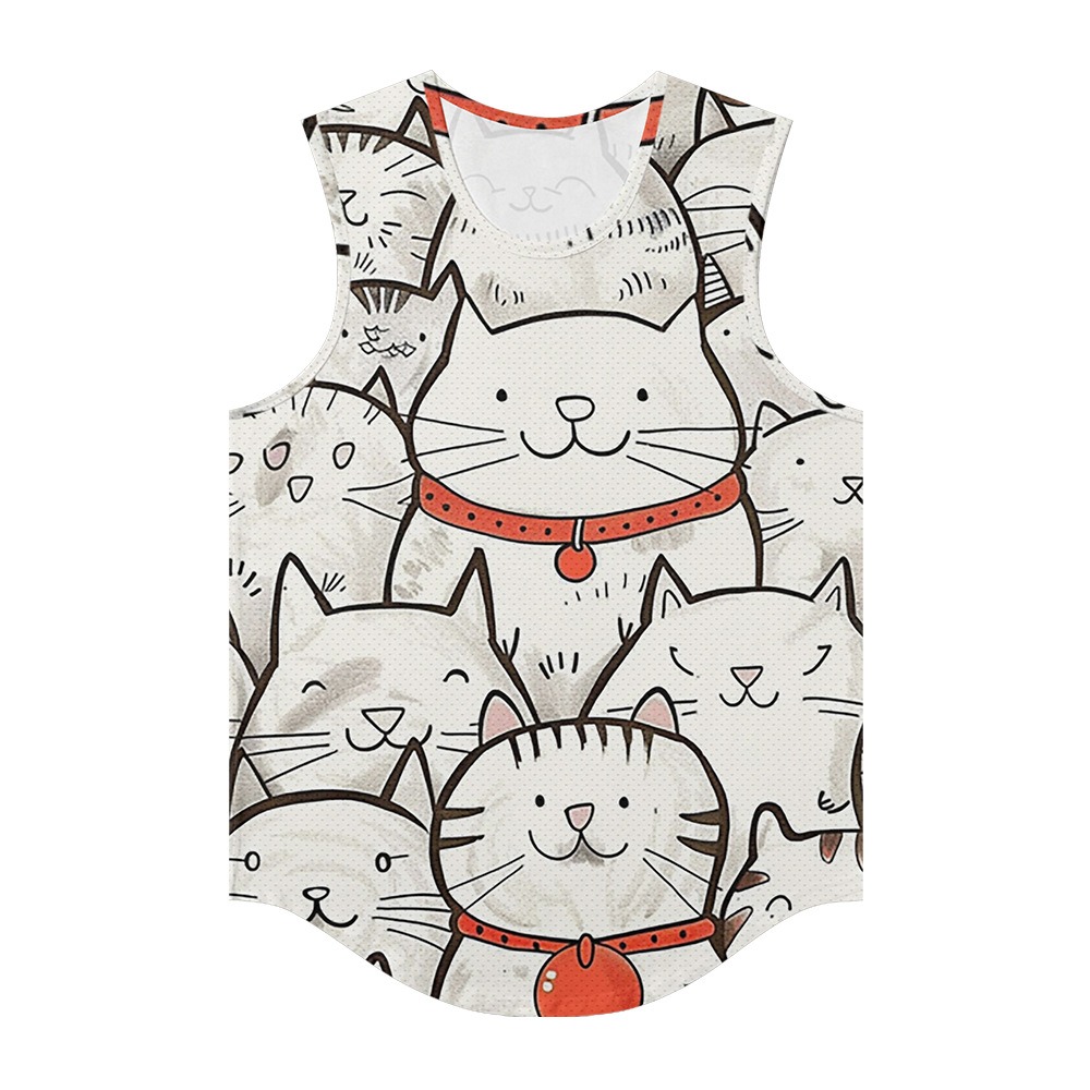 Summer Clothing Essentials Men - Coletes masculinos na moda kawaii gatos