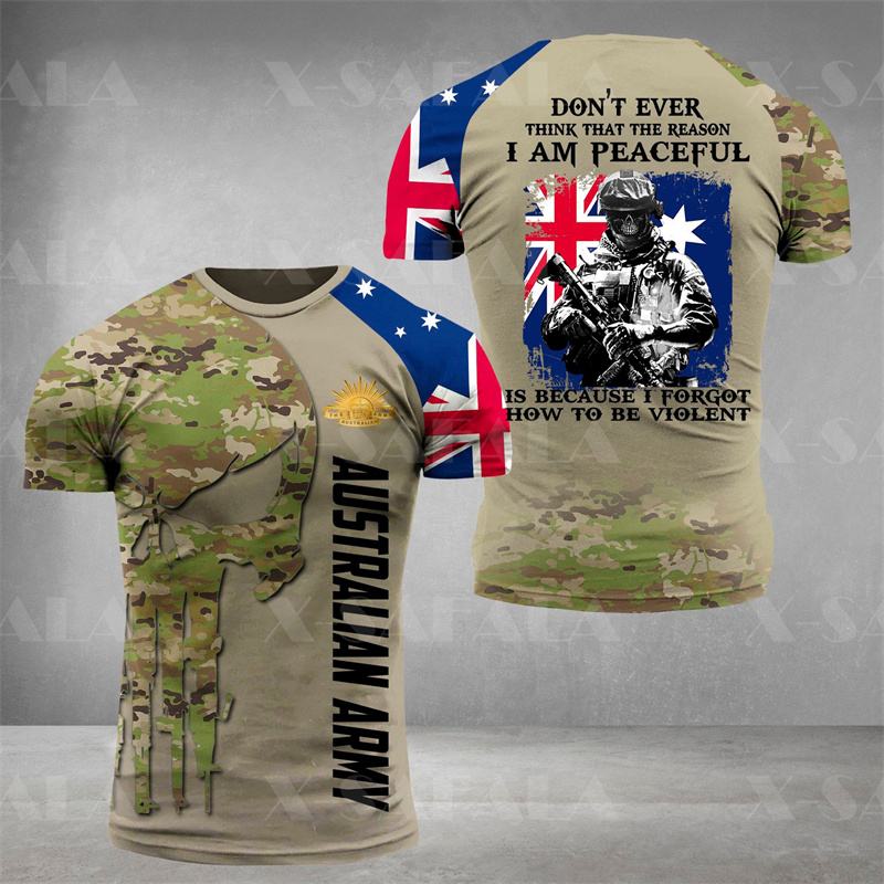 Summer Clothing Australia - Homens do Exército Australiano Militar Caveira