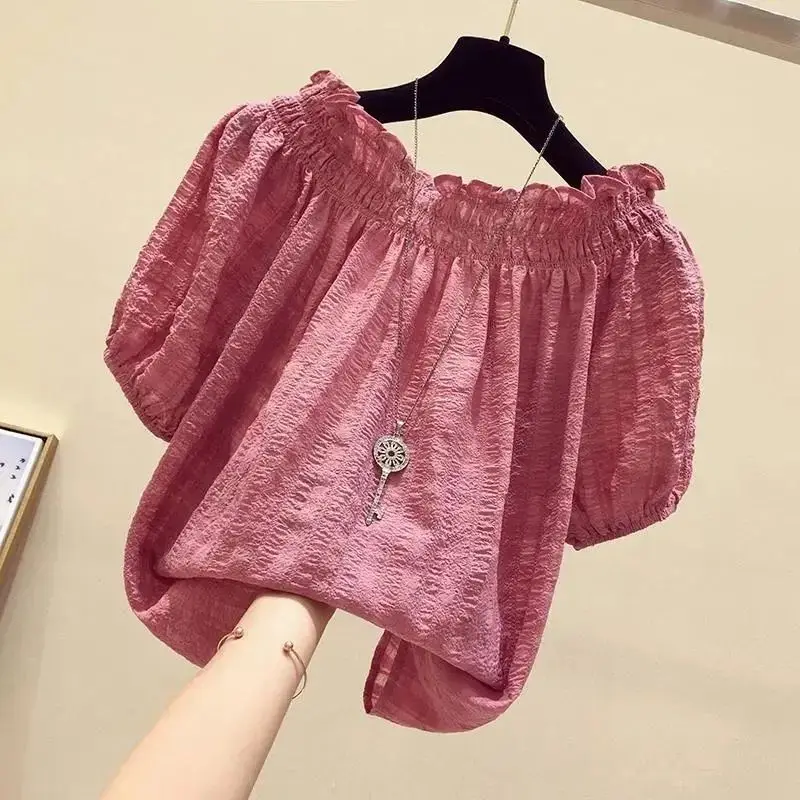 Summer Rose Clothing - Rosa vermelha casual slash neck manga