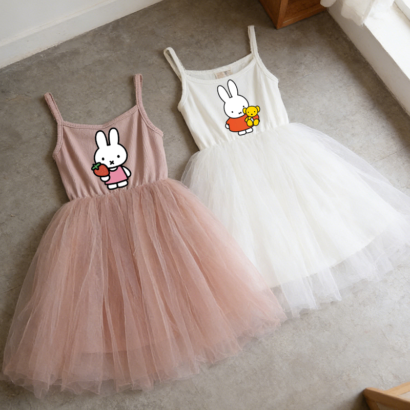Summer Clothing For Babies - Vestido Infantil Miffy com Alças Finas