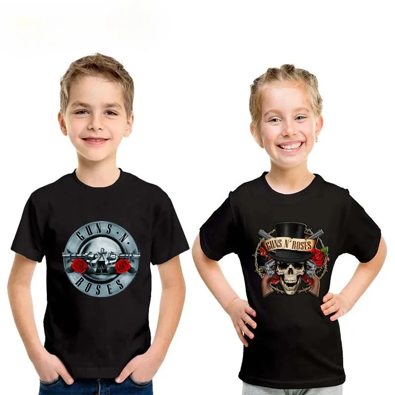 Summer Rose Clothing - Camiseta Infantil Estampada da Banda Rock