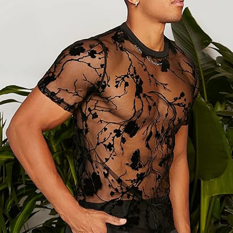 Summer Rose Clothing - Roupas masculinas de verão malha renda
