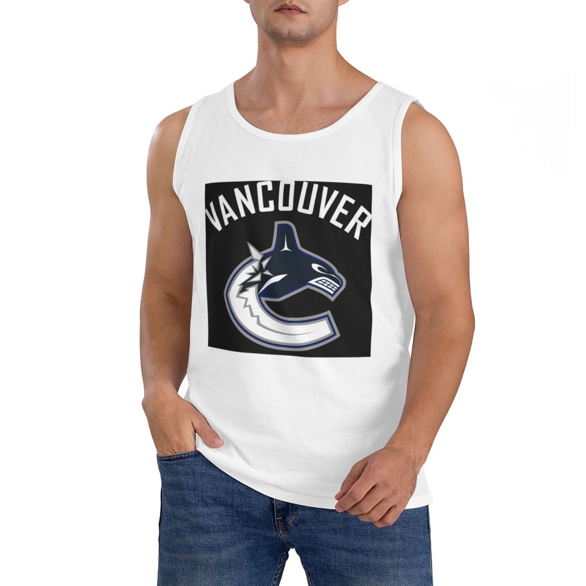 Summer Clothing Essentials Men - Camiseta sem mangas 100% algodão Vancouver