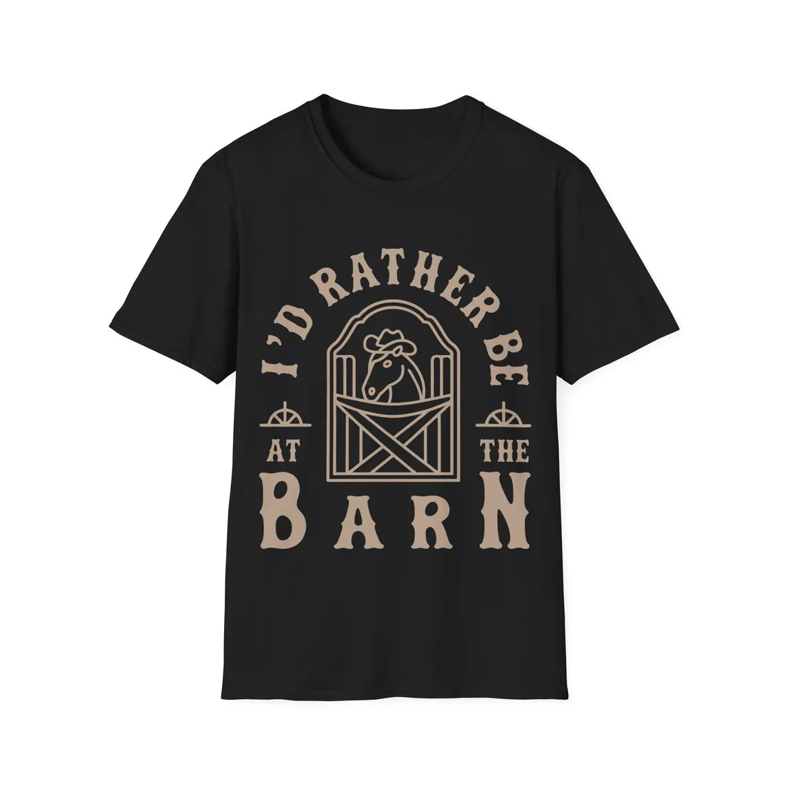 Summer Equestrian Clothing - Camiseta 'Eu Preferiria Estar na Celeiro'