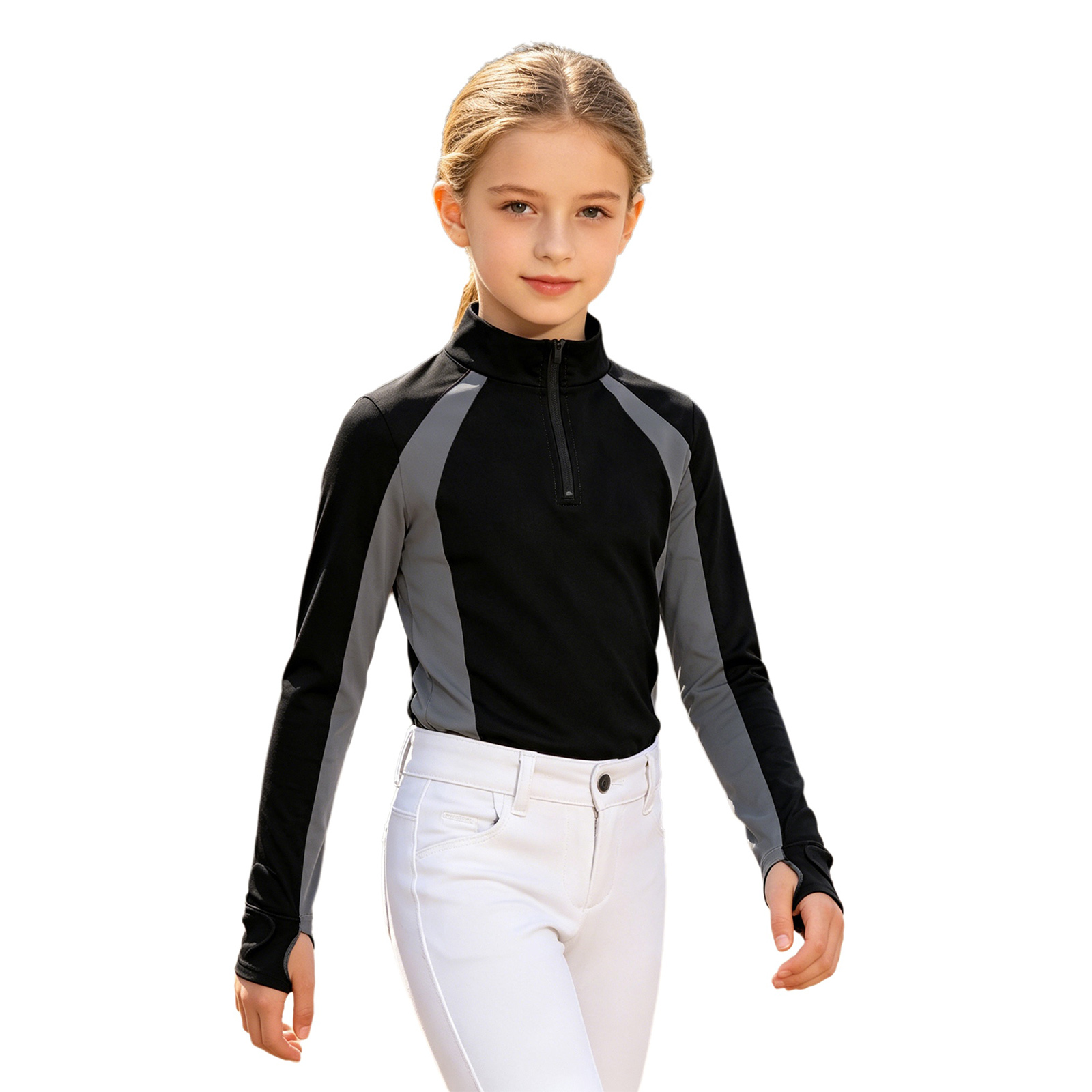 Summer Equestrian Clothing - Roupas de Equitação para Meninas, Camisa