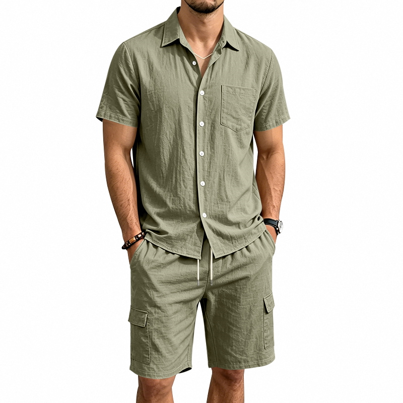 Summer Clothing Linen - Conjunto Masculino de Verão em Linho