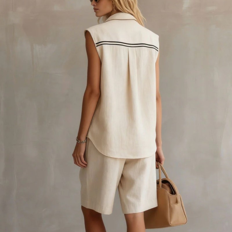 Conjunto de Verão Feminino Cas - Summer Clothing Linen avaliação e preço