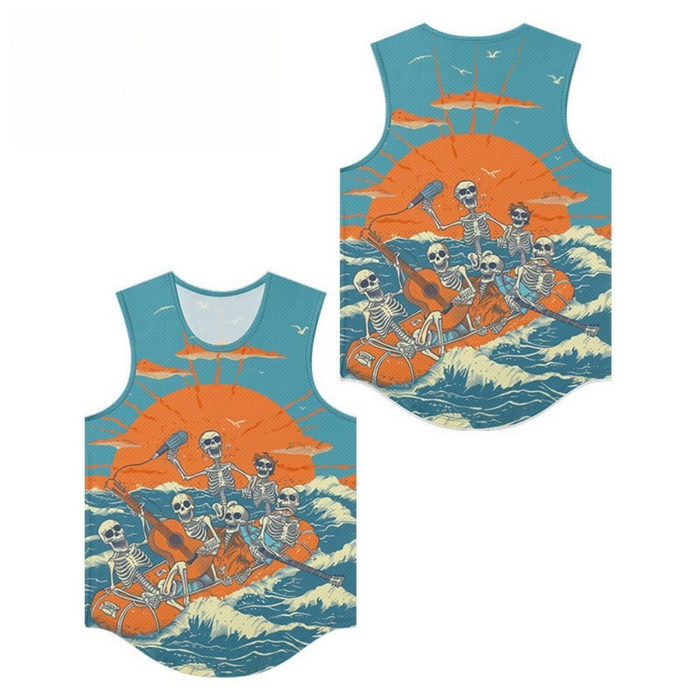 Banda de esqueleto impresso co - Summer Clothing Essentials Men avaliação e preço