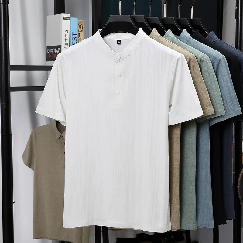 Camisas Masculinas de Linho Te - Summer Clothing Linen avaliação e preço