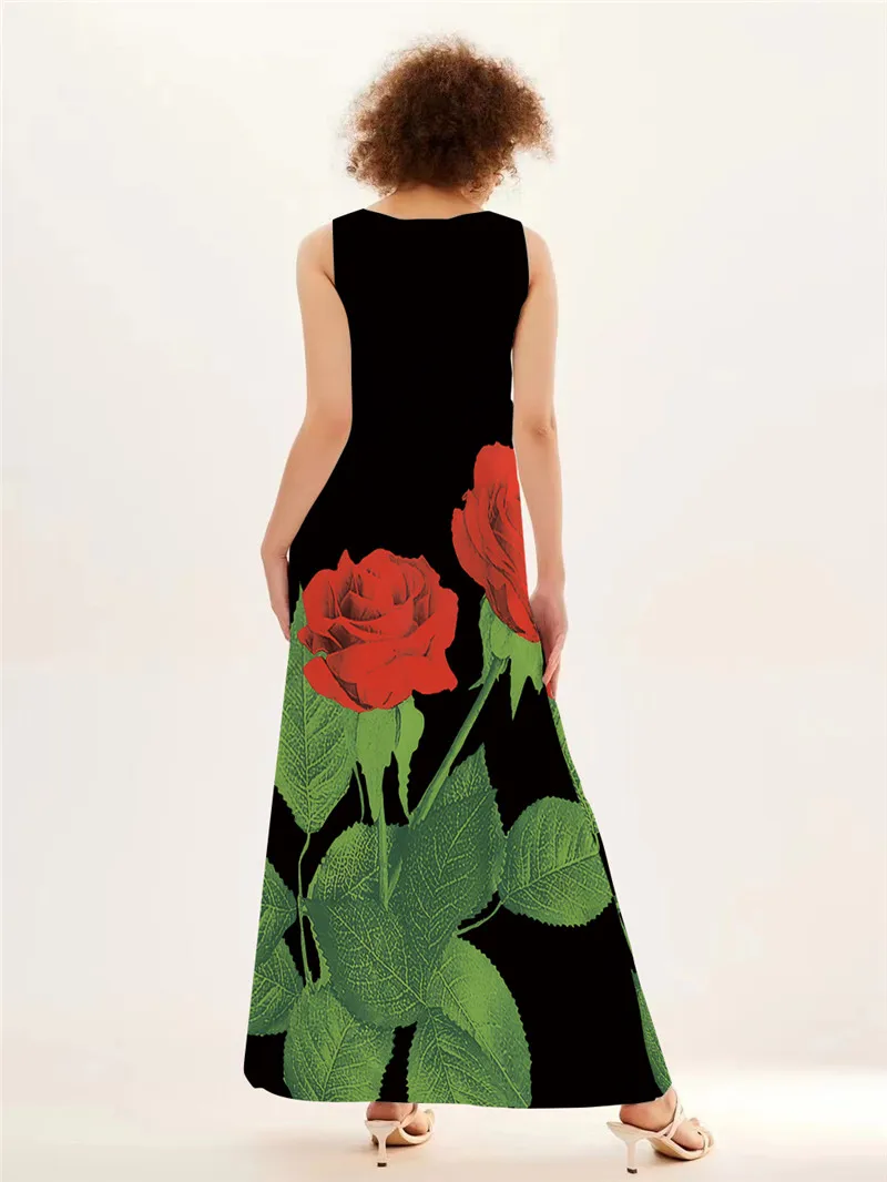 Vestido longo com estampa de r - Summer Rose Clothing avaliação e preço