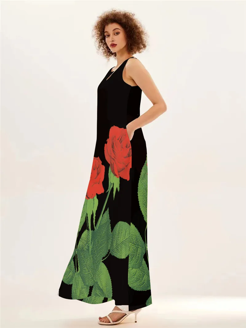 Vestido longo com estampa de r - Summer Rose Clothing avaliação e preço