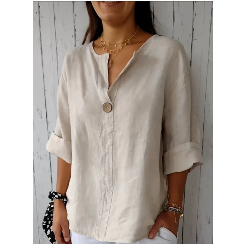 Camisa Casual de Algodão e Lin - Summer Clothing Linen avaliação e preço