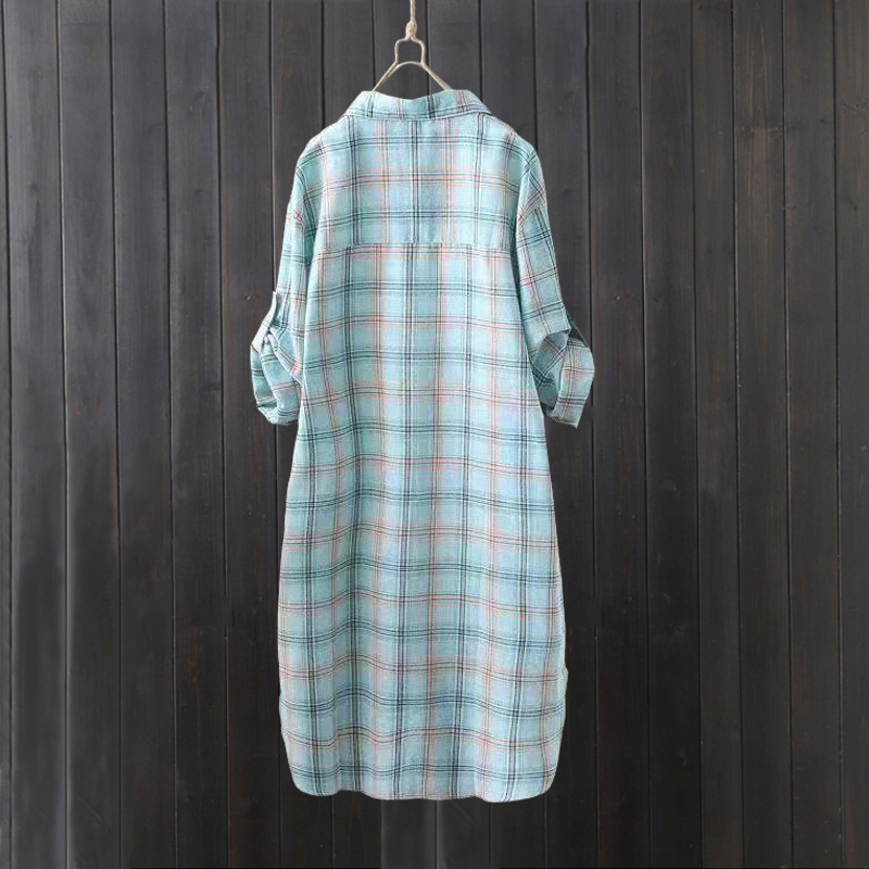 Camisa xadrez feminina de verã - Summer Clothing Linen avaliação e preço