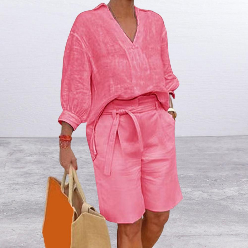 Conjunto Feminino de Algodão e - Summer Clothing Linen avaliação e preço
