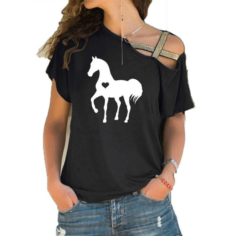 Verão novo coração cavalo cami - Summer Equestrian Clothing avaliação e preço