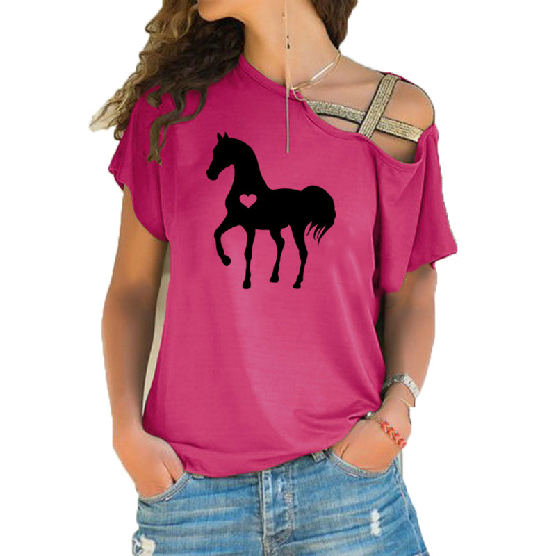 Verão novo coração cavalo cami - Summer Equestrian Clothing avaliação e preço