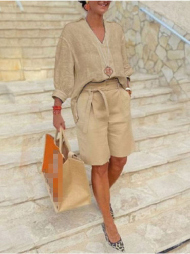 Ternos femininos estilo elegan - Summer Clothing Linen avaliação e preço