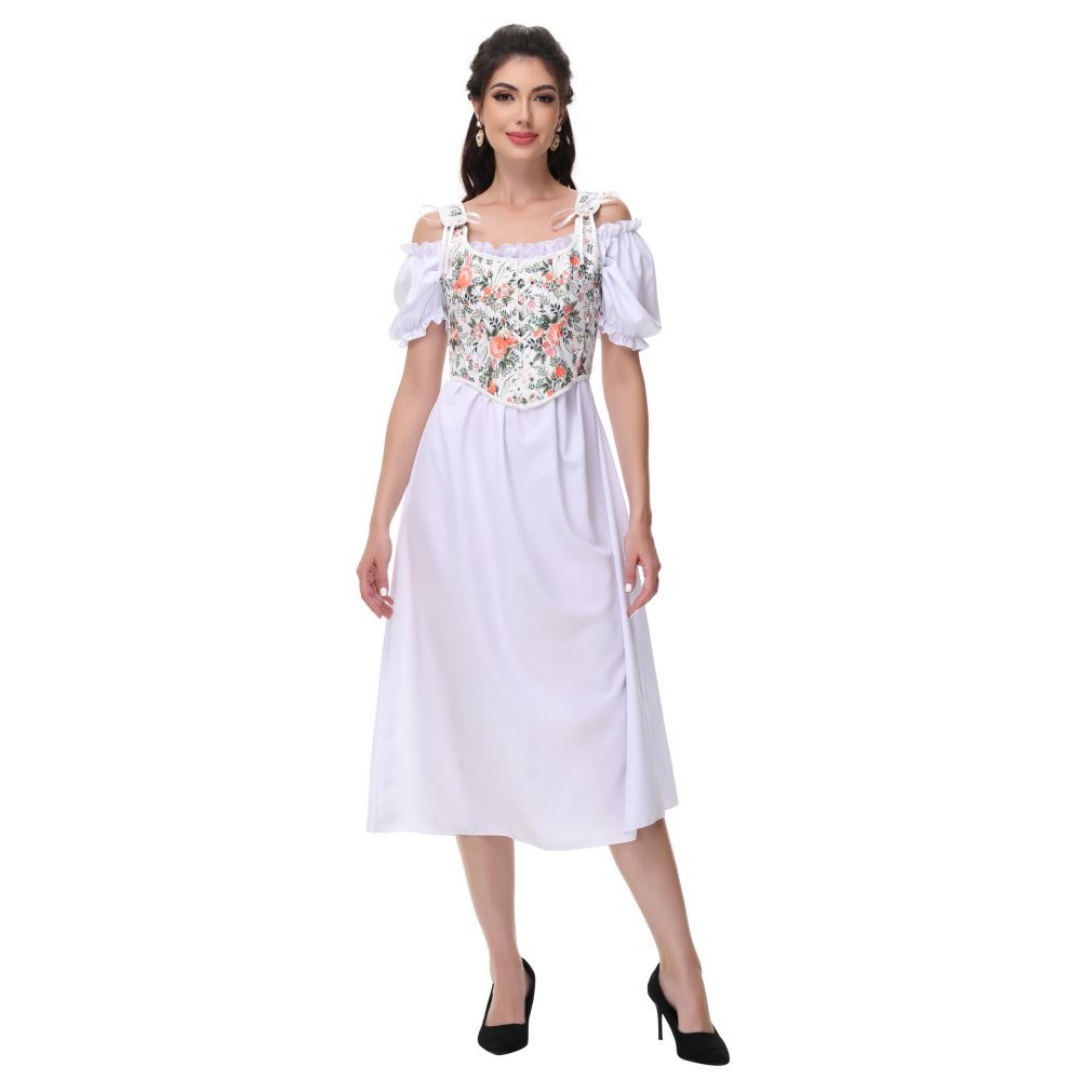 Verão branco algodão sólido sl - Summer Victorian Clothing avaliação e preço