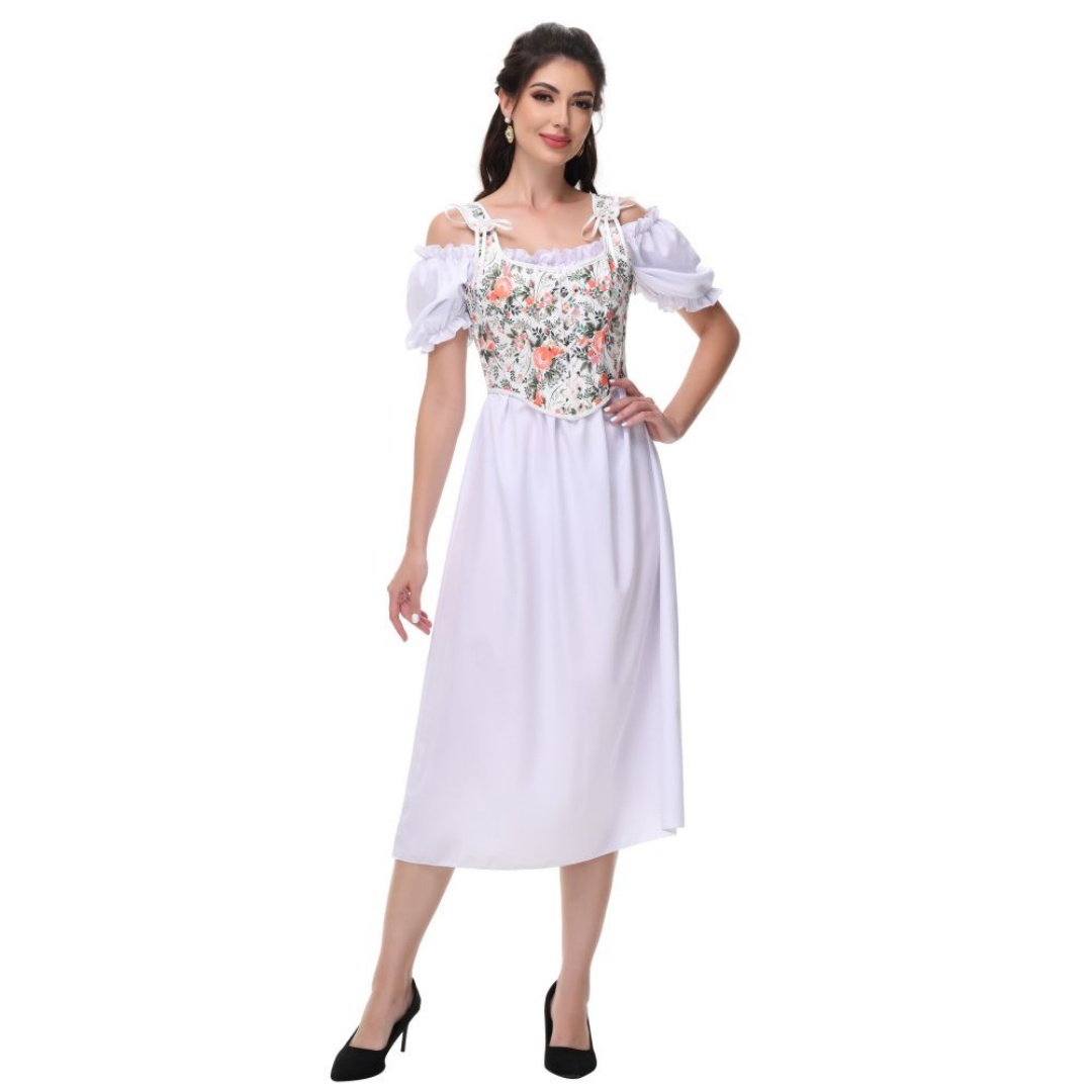 Verão branco algodão sólido sl - Summer Victorian Clothing avaliação e preço