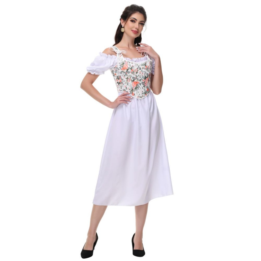Verão branco algodão sólido sl - Summer Victorian Clothing avaliação e preço