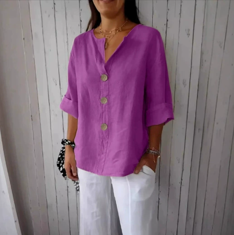 Camisa e Blusas Plus Size Femi - Summer Clothing Linen avaliação e preço